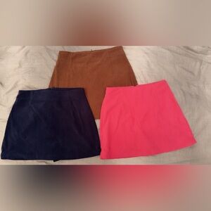 HALARA   velvet skort Set - Pink, Navy, and Brown